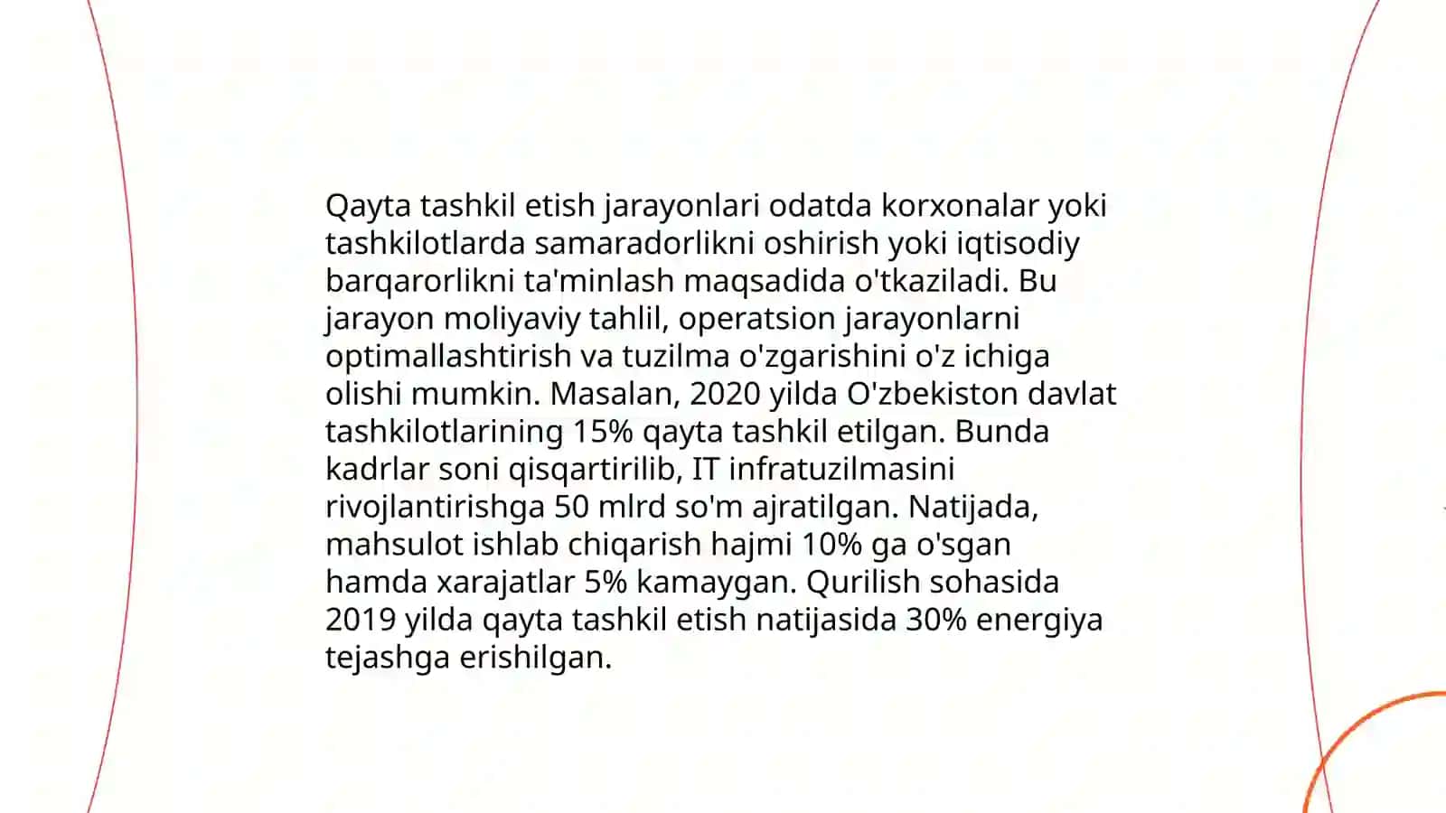 Qayta tashkil etish jarayonlari 3