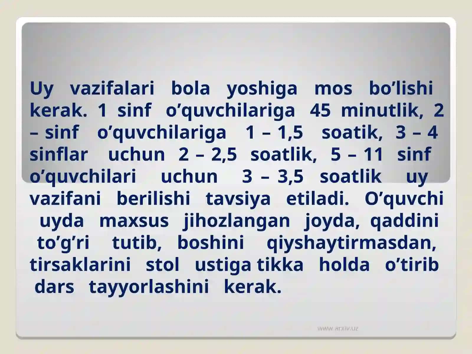 O’quvchilarning kun tartibi 3