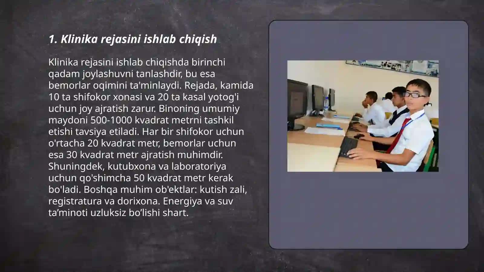 Terapevtik stomotolgiya klinikasi bo‘limi xonasini tashkil etish va jihozlash 3
