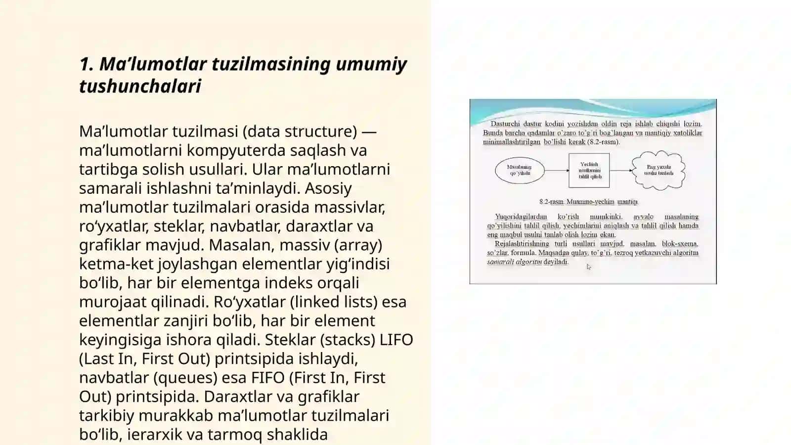 Dasturlashda ma'lumotlar tuzilmasining oʼrni va ahamiyati 3