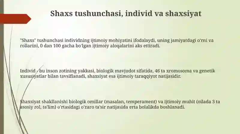 Shaxs va individ tushunchasi 3
