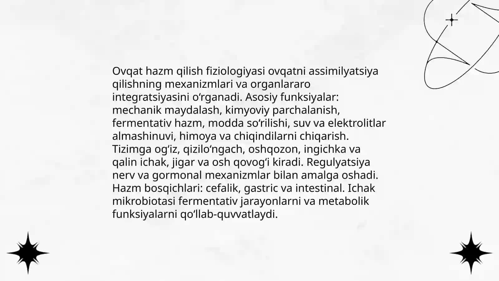 Ovqat hazim qilish fizyalogiyasi 3