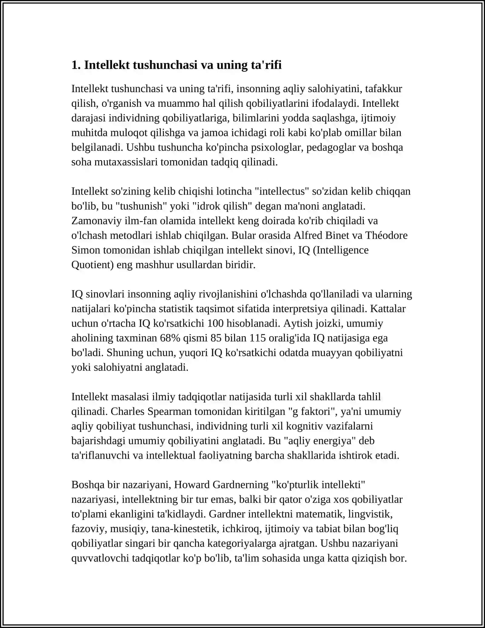 INTELLEKT PSIXOLOGIYASI STRUKTURASI VA ASOSIY TARKIBIY QISMLARI 3