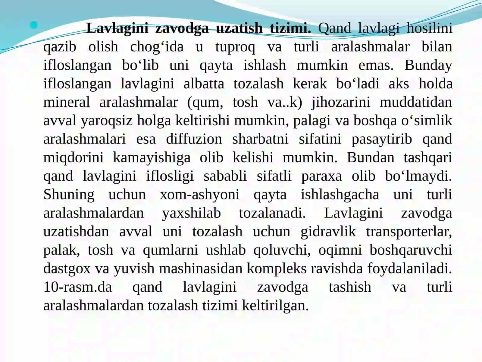 Qand lavlagini qabul qilish va saqlash 3