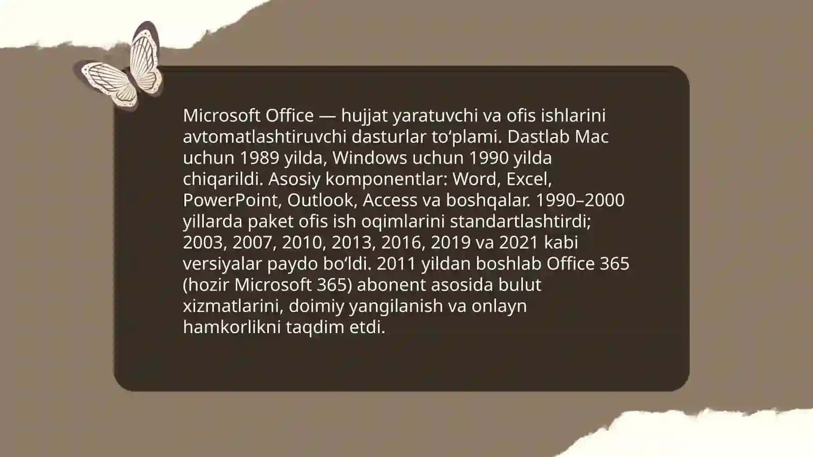 MS Office paketi versiyalari, tarkibi va ularning vazifalari 3