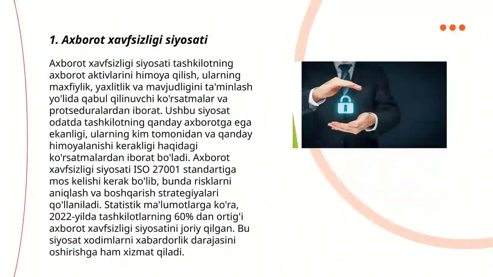 Axborot kommunikatsiya tizimlarda axborot xavfsizligi 3