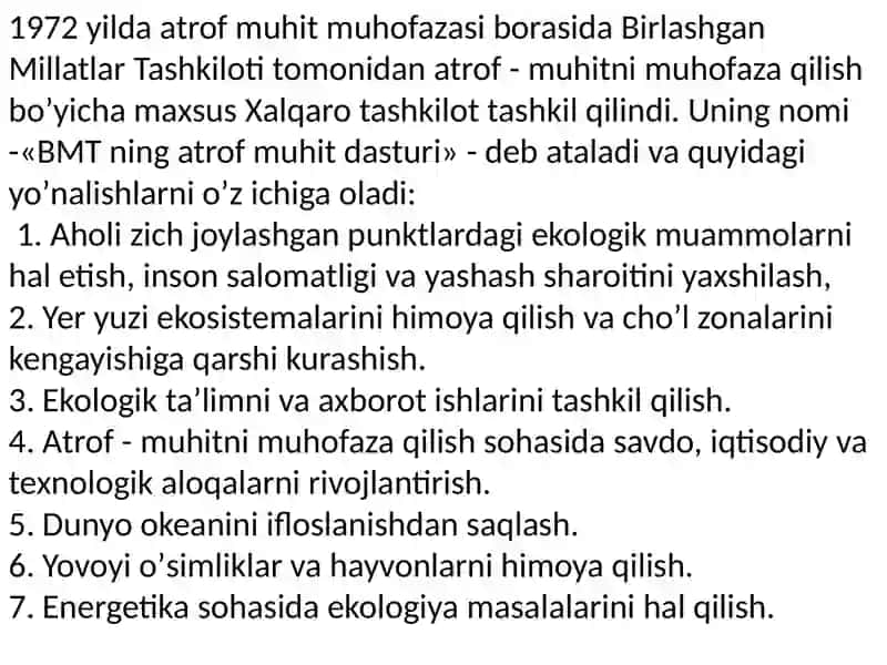 Tabiatni muhofaza qilish va tabiiy resurslardan foydalanishni nazorat qilish 3