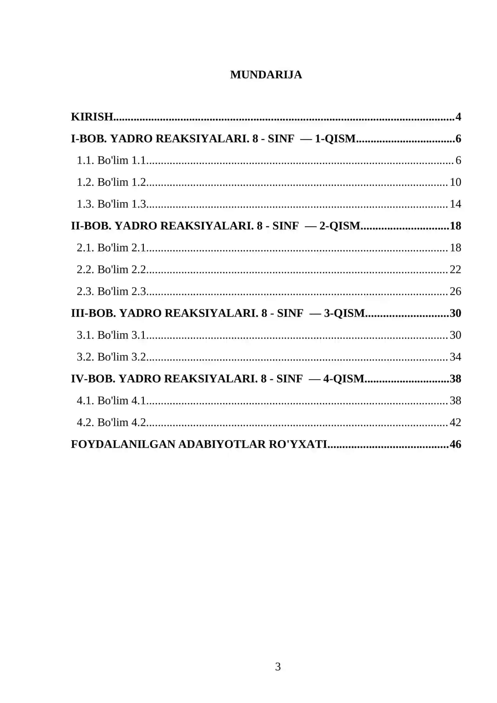 YADRO REAKSIYALARI. 8 - SINF 3