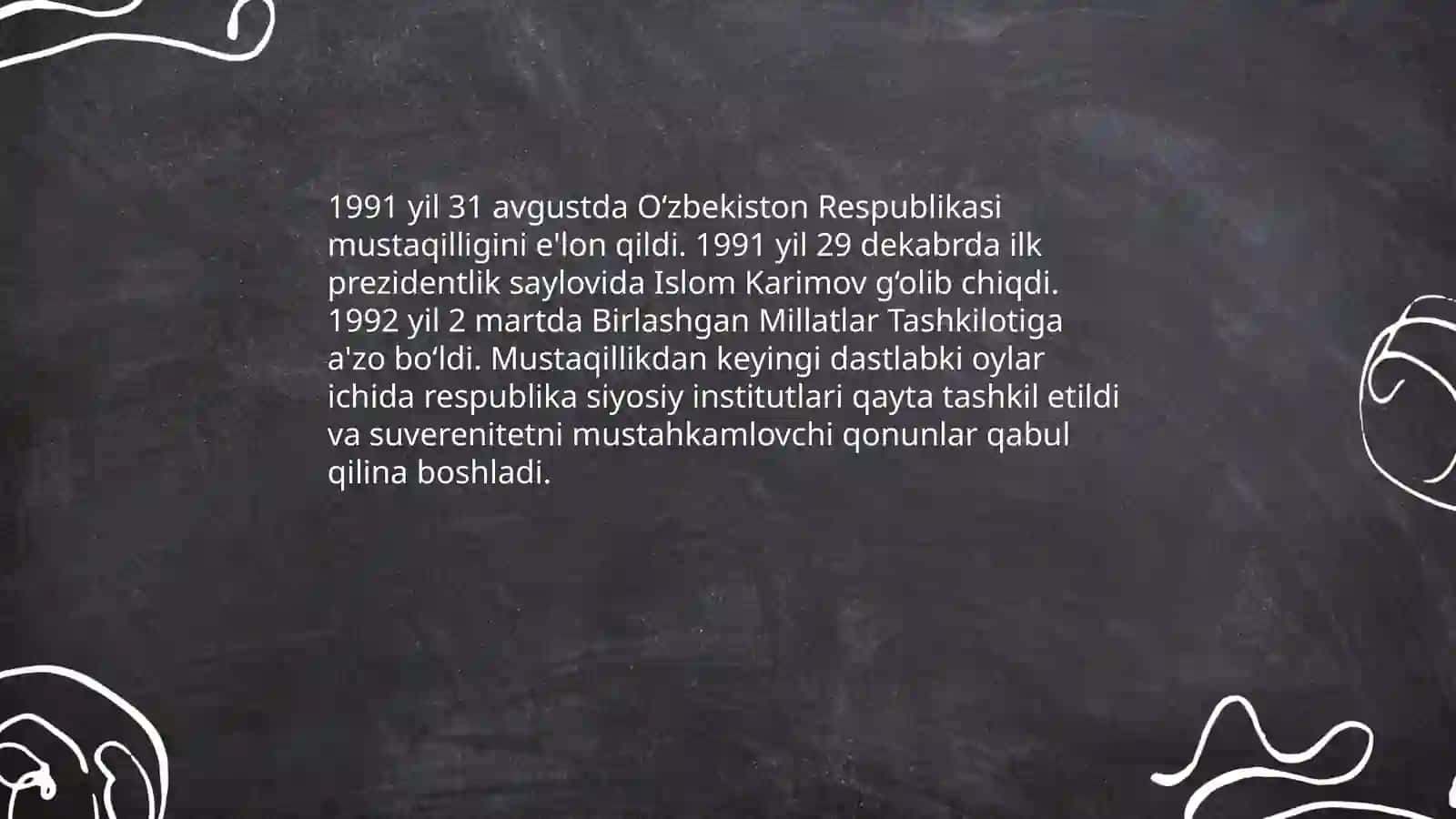O'zbekistonning mustaqillik davri siyosiy tarixning yoritilishi 3