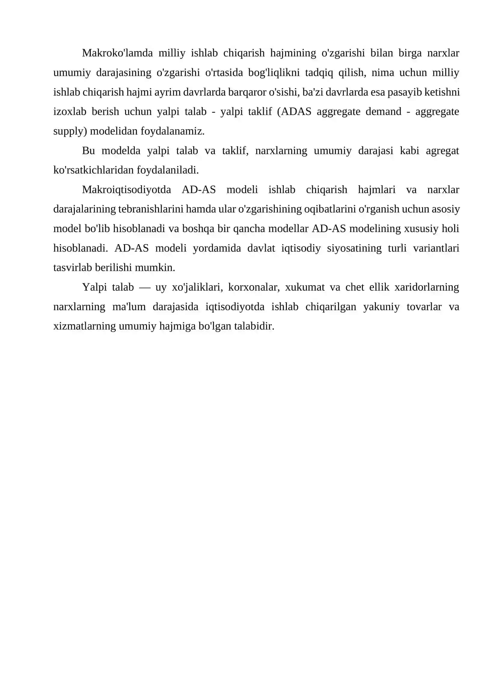 YALPI TALABGA TA’SIR ETUVCHI OMILLARNI TAHLIL QILING 3