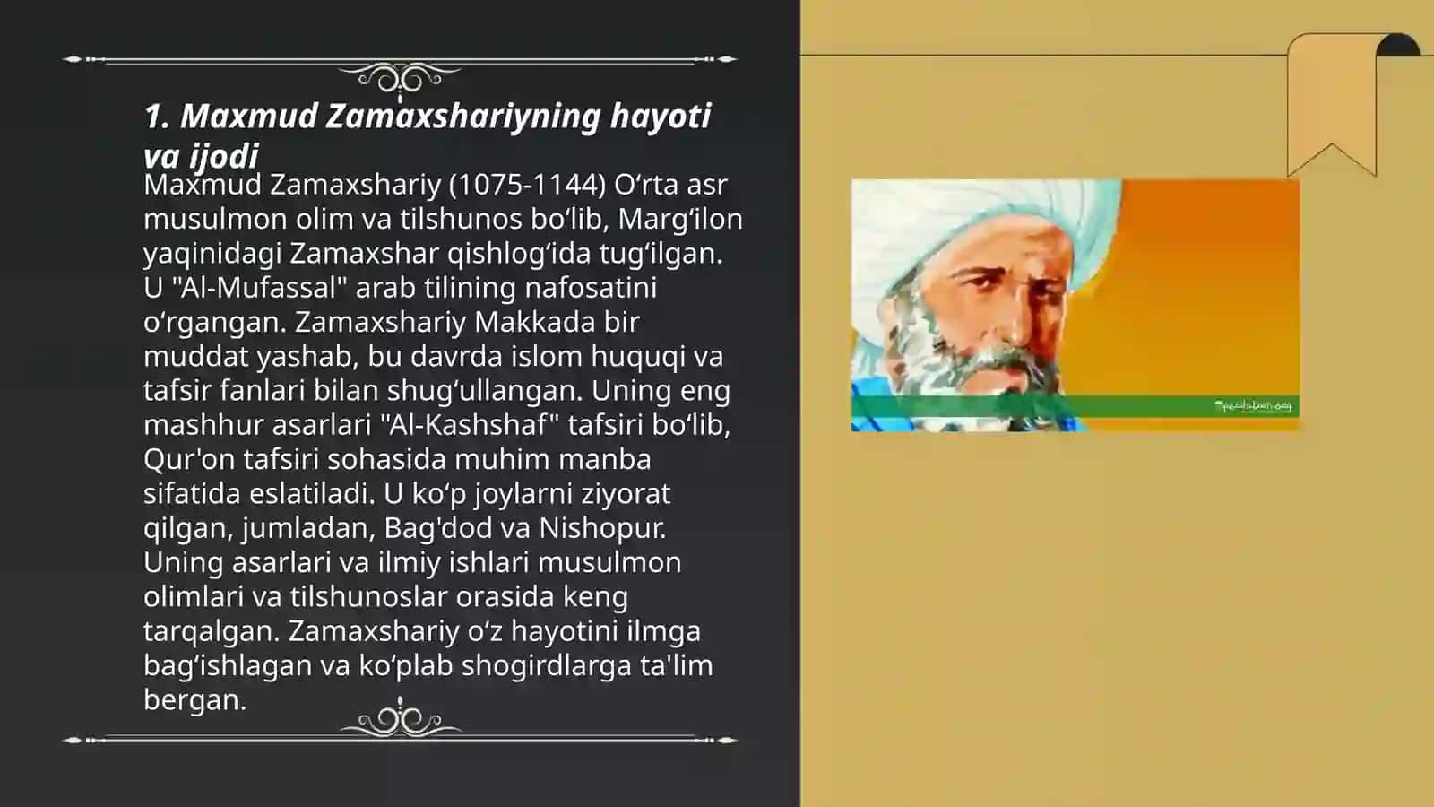Maxmud Zamaxshariy asarlari tarixiy manba sifatida 3