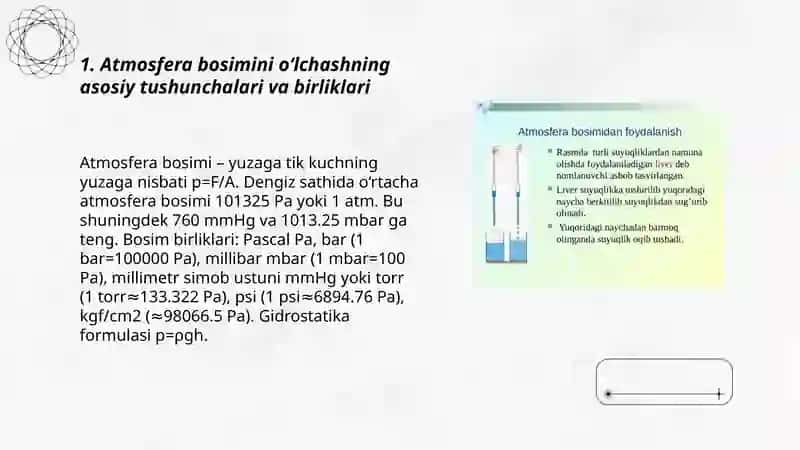 ATMOSFERA BOSIMINI O’LCHAS USULLARI 3
