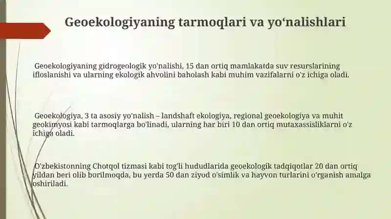 Geoekologiya fanining yangi fan sifatida shakllanish tarixi 3