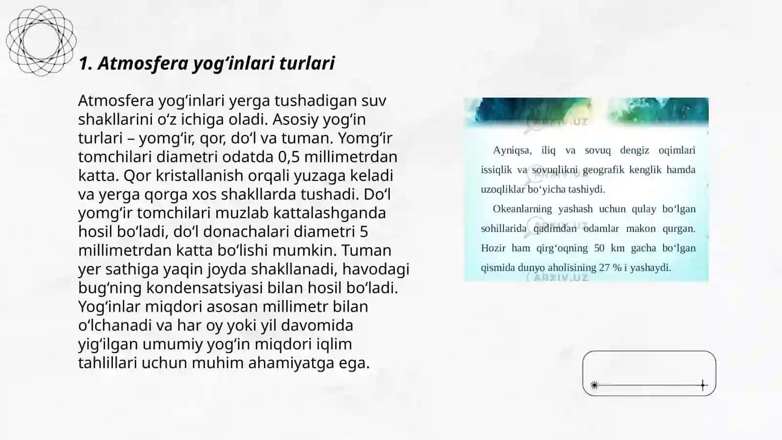 Atmosfera yogʼinlari va ularning yer ustida taqsimlanishi 3