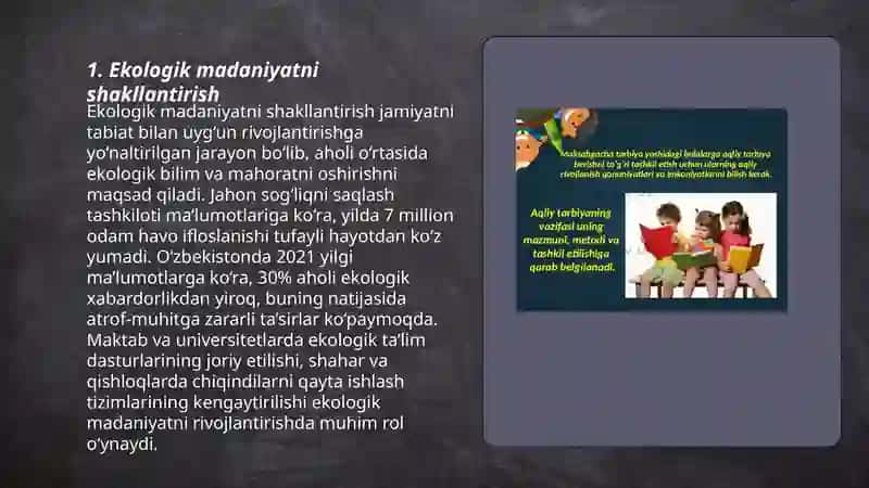Ekologik madaniyatni shakllantirish 3