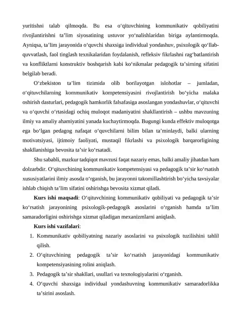 O'qituvchining kommunikativ qobiliyatida pedagogik ta'sir korsatish 3
