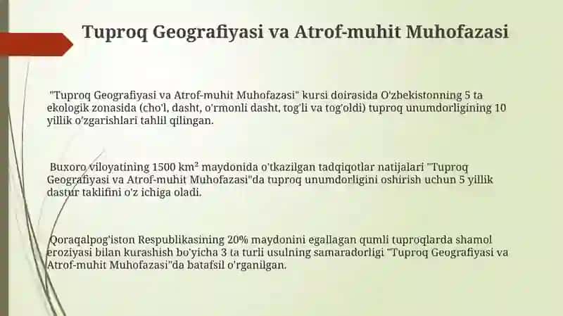Tuproq Geografiyasi va Atrof-muhit Muhofazasi 3