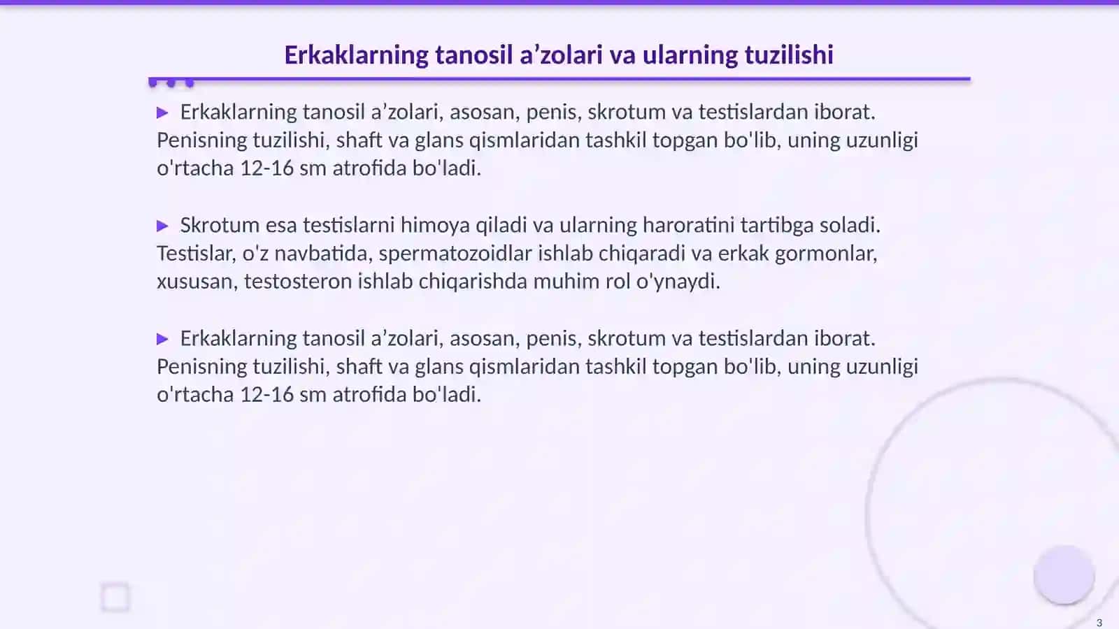 Erkaklarning tanosil a’zolari va ularning tuzilishi 3