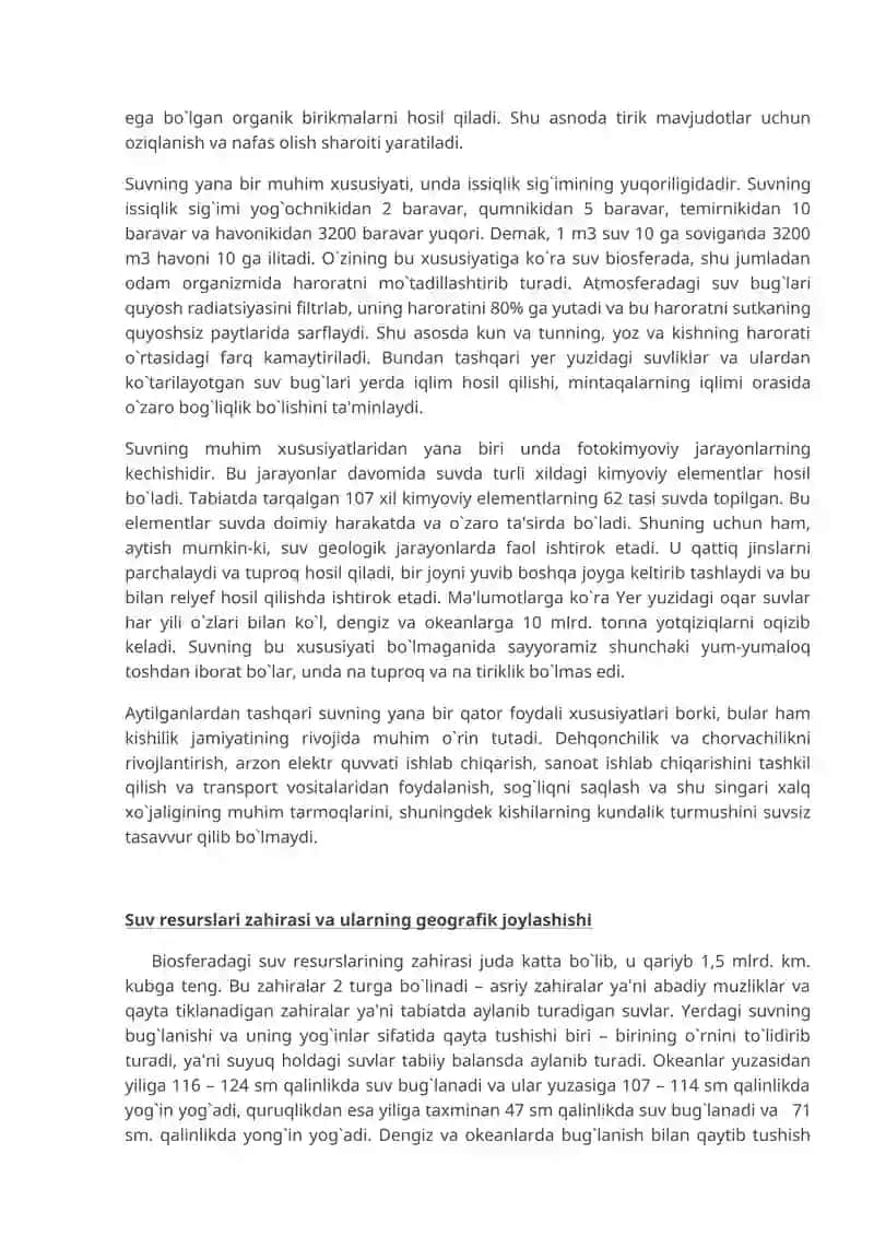 Suv resurslari va ularning ahamiyati 3