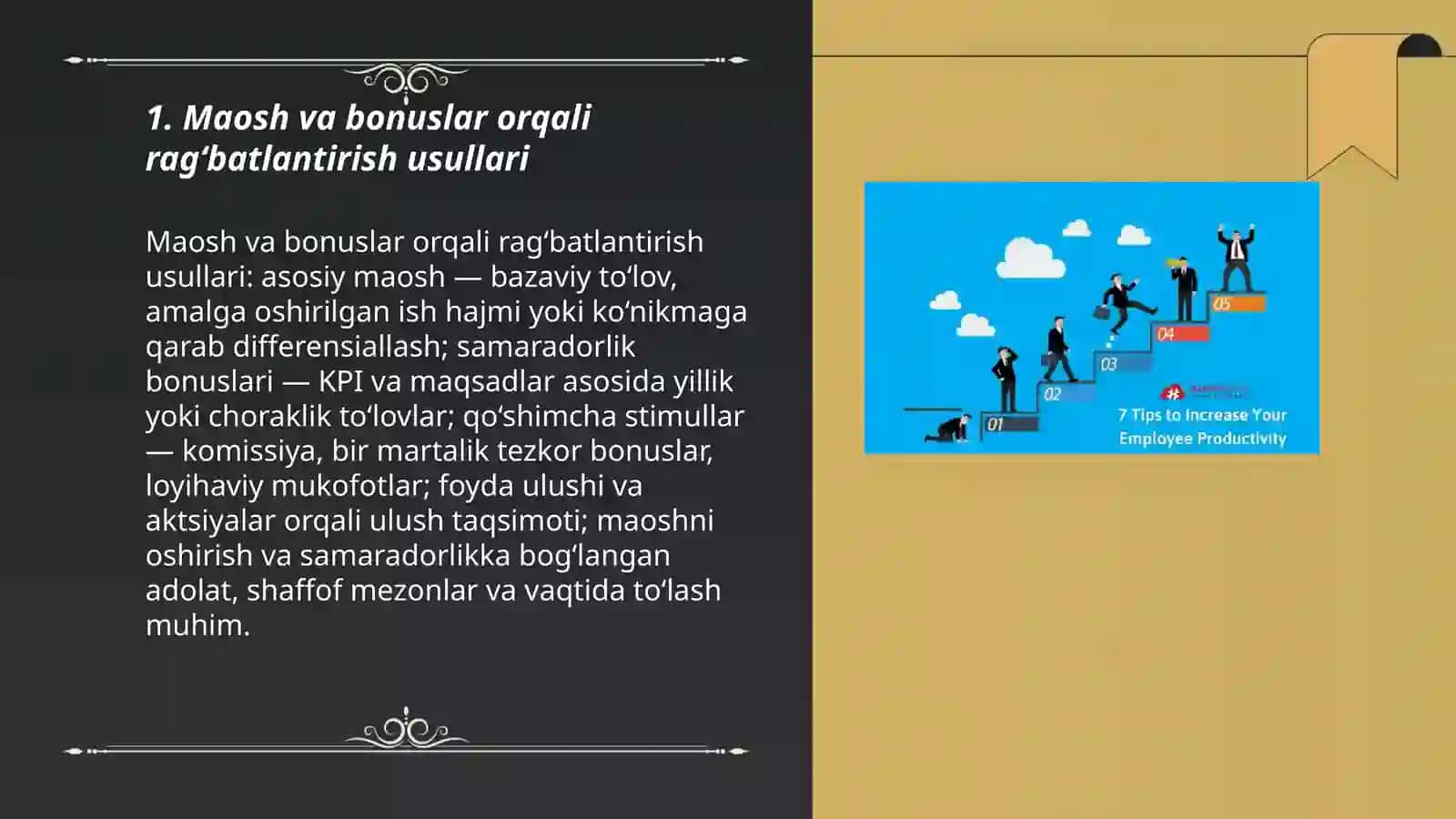 Xodimlarni rag‘batlantirish va motivatsiyalash usullari 3