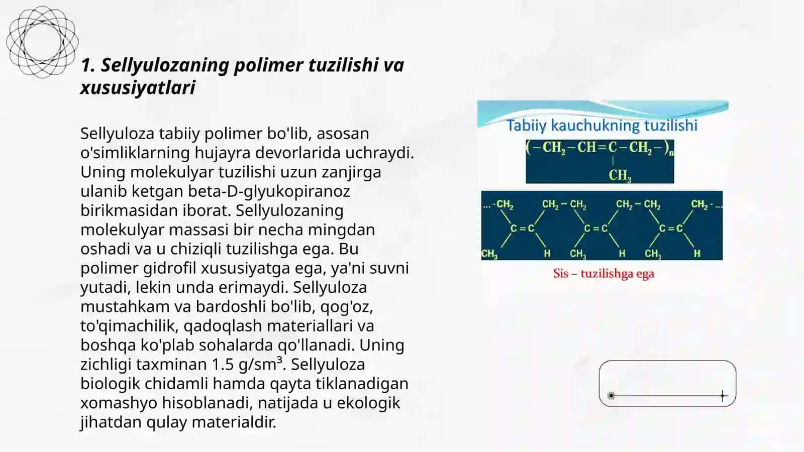 Sellyuloza va tabiy ipakning polimeranologik o'zgarishlari 3