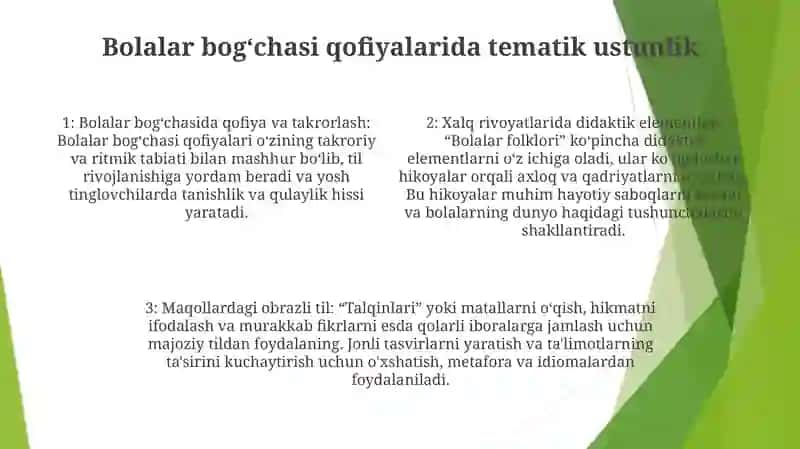 Bolalar Folklori Va Ularning Talqinlari Badiiy Xususiyatlari 3