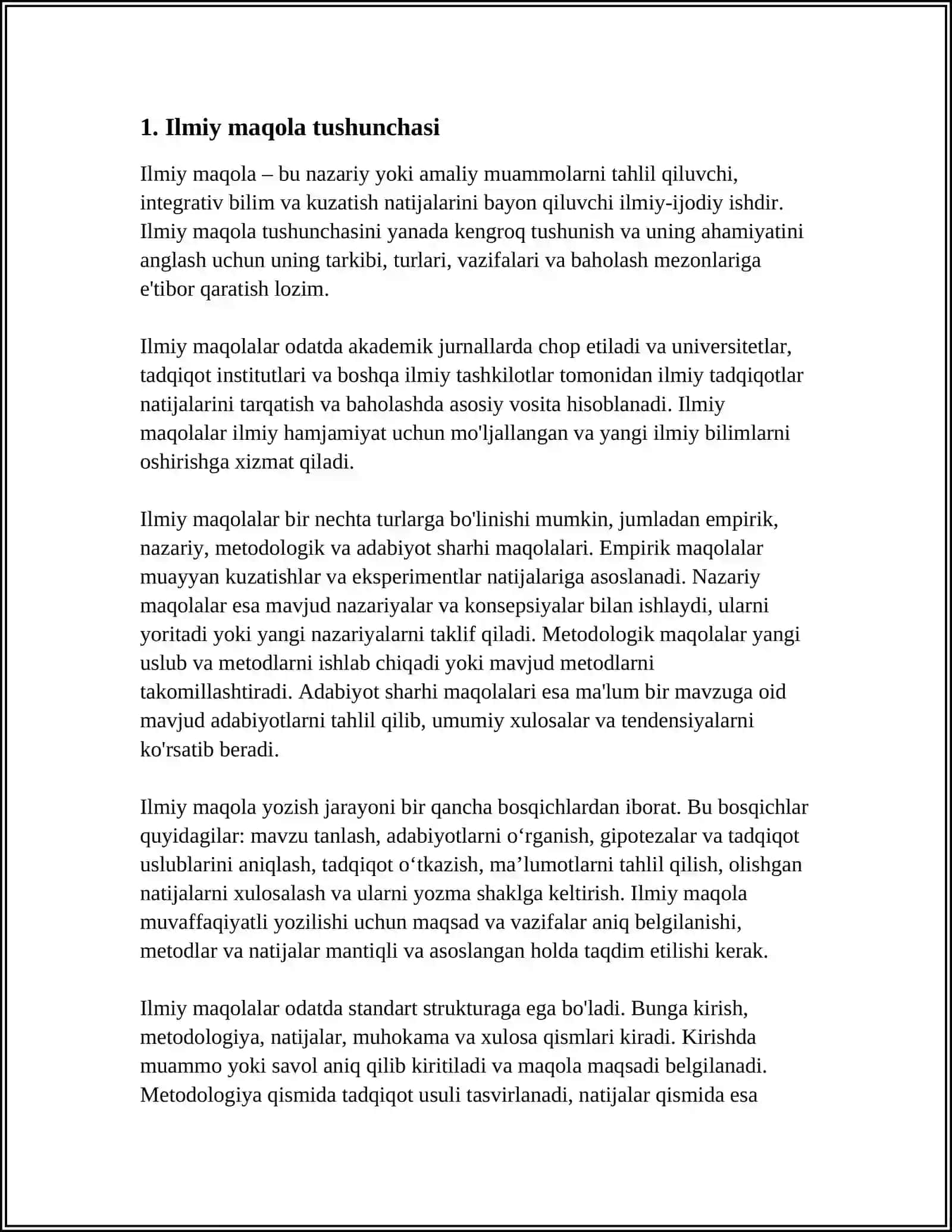 ILMIY MAQOLA TURLARI VA TAHLILI 3