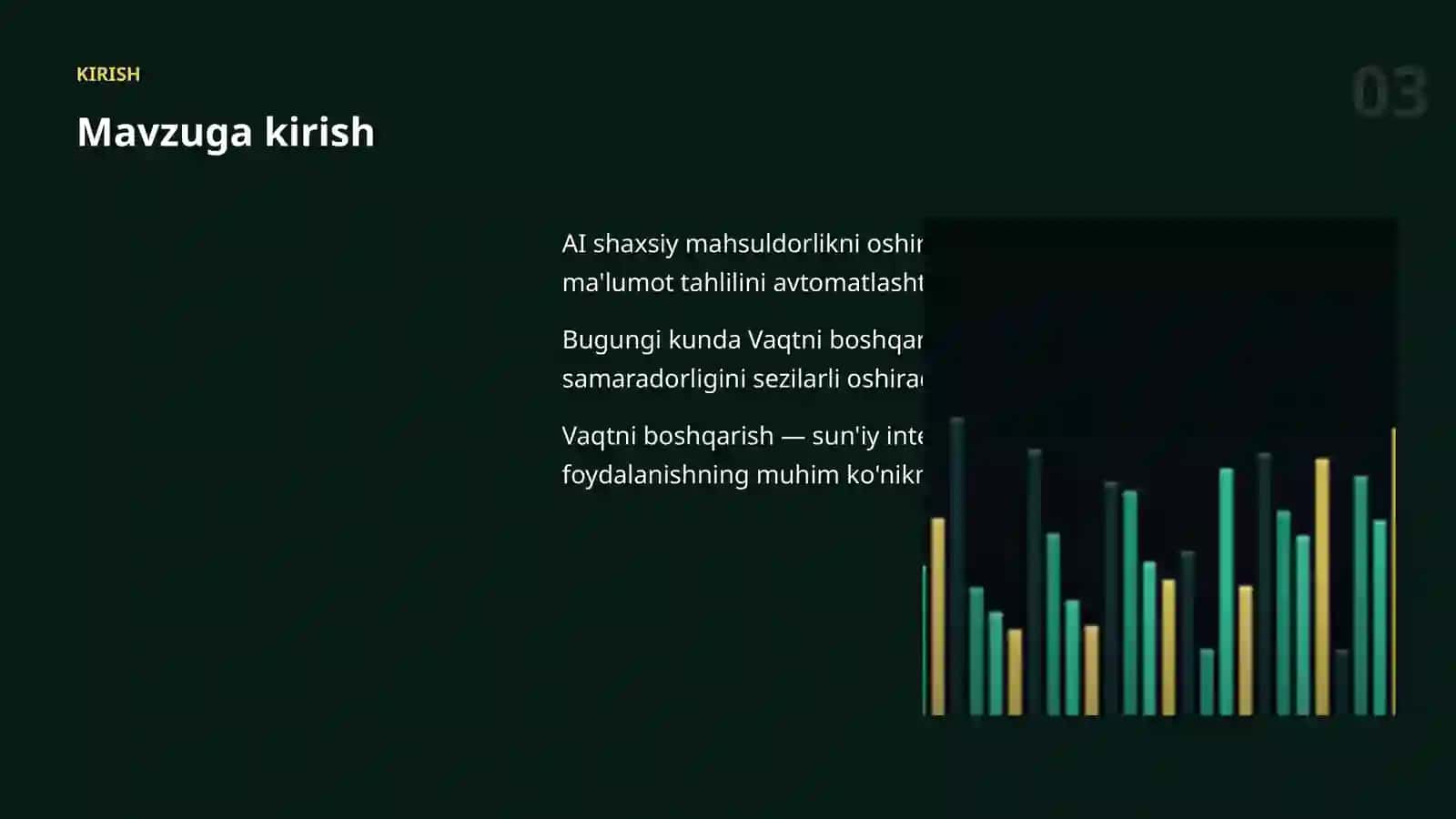 Sun'iy intellekt bo'yicha amaliy taqdimot · III to'plam 3
