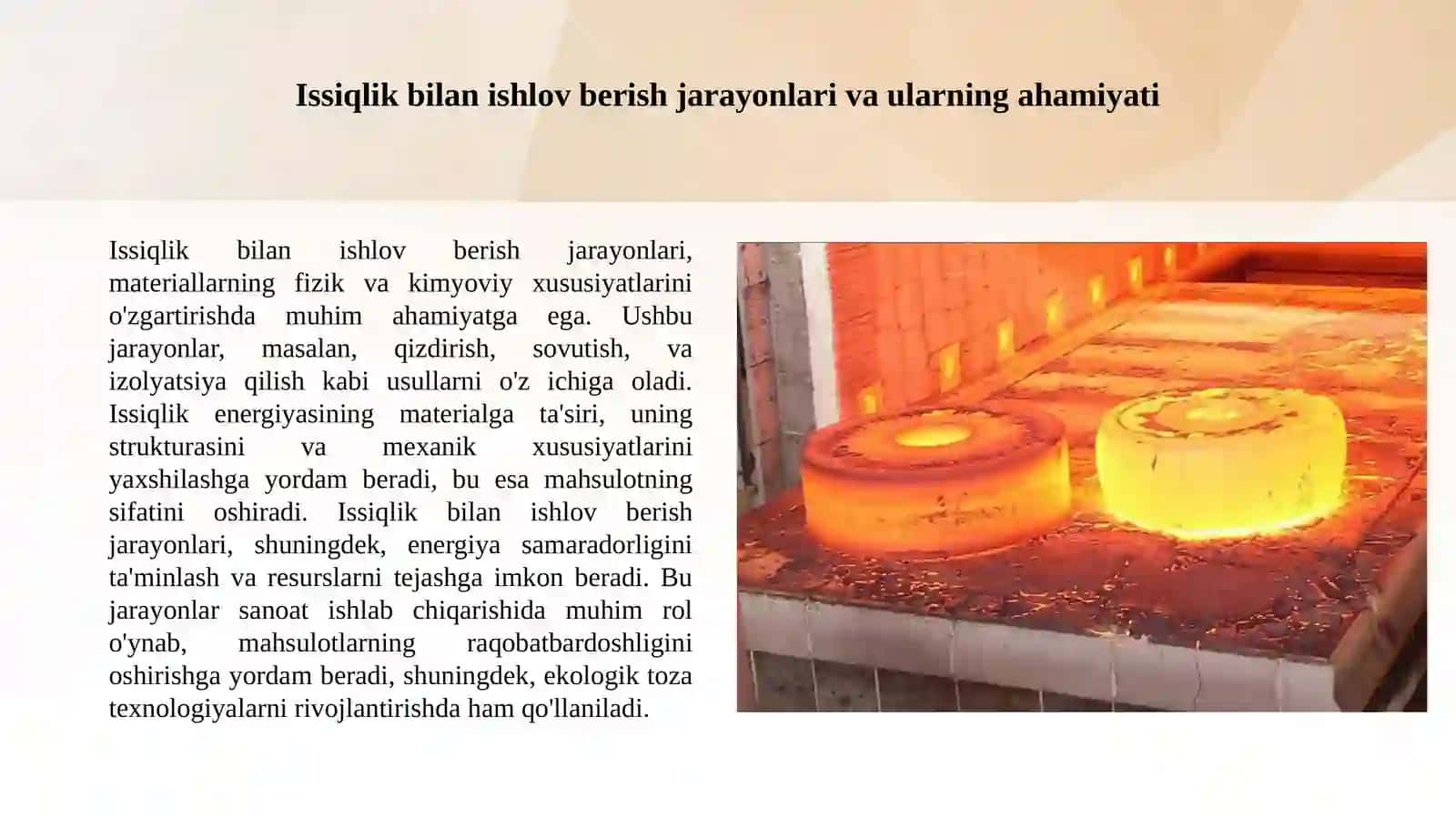 Issiqlik bilan ishlov berish kameralari hisobi 3