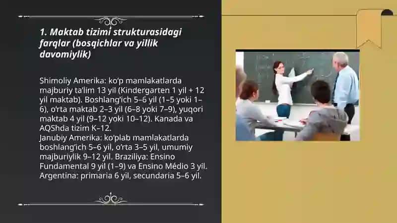 Janubiy va Shimoliy Amerika taʼlim tizimining farqlari 3