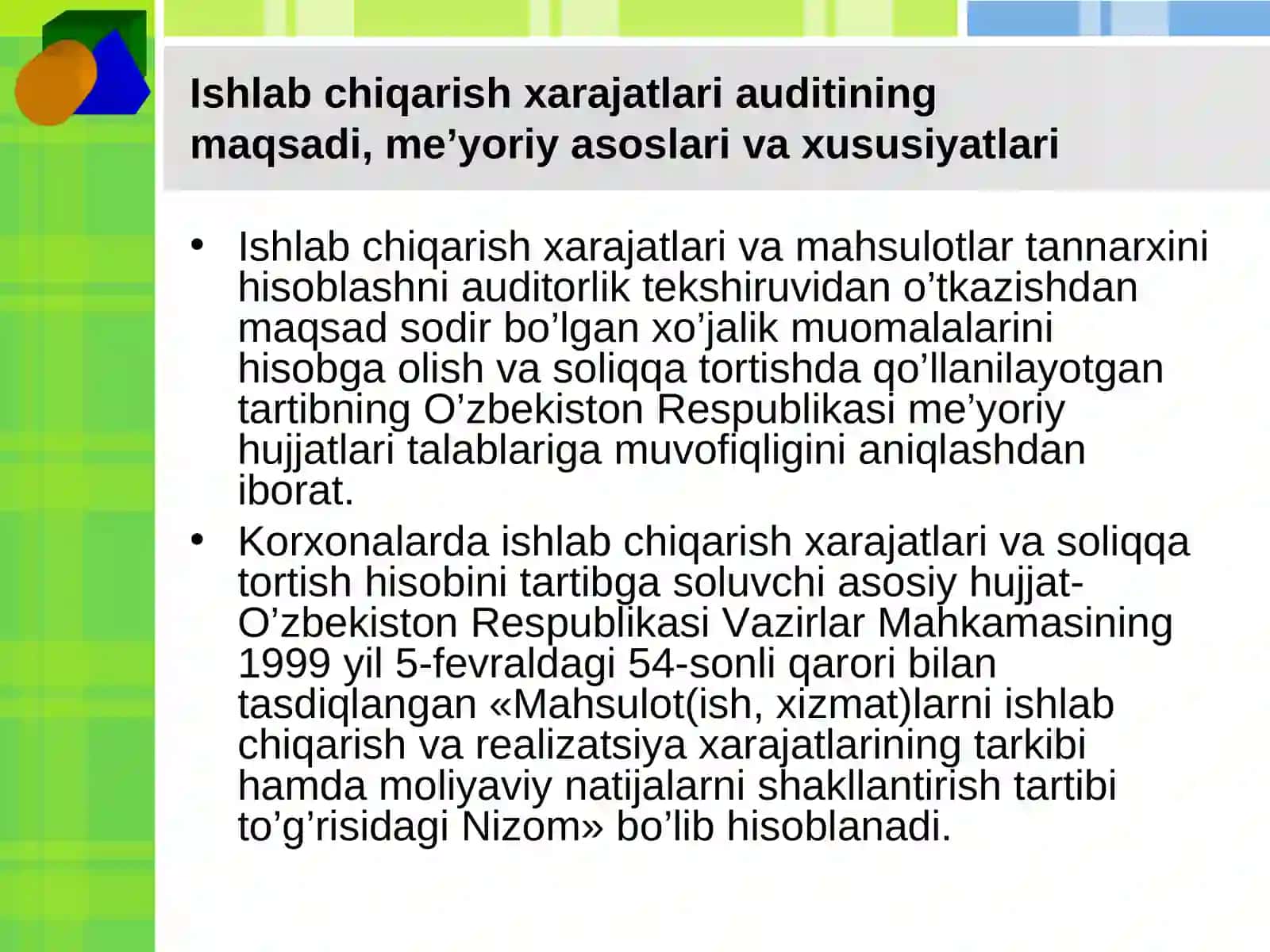 Mahsulot ishlab chiqarish va sotishning auditi 3