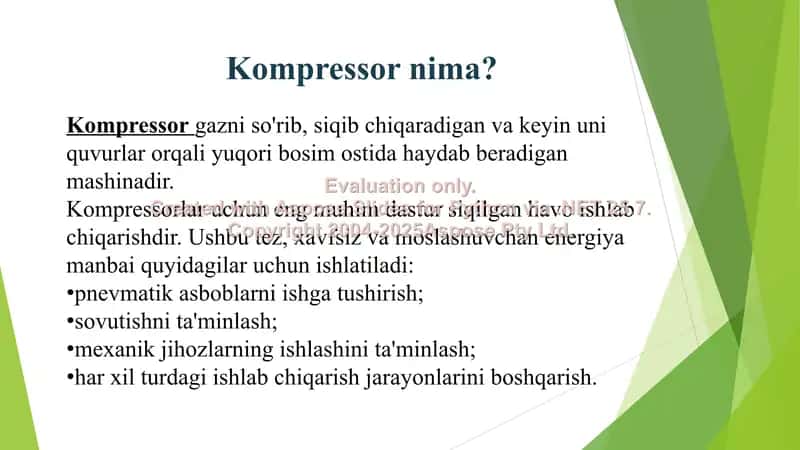 Kompressorlar. Bir va ko'p pog'onali siqish 3
