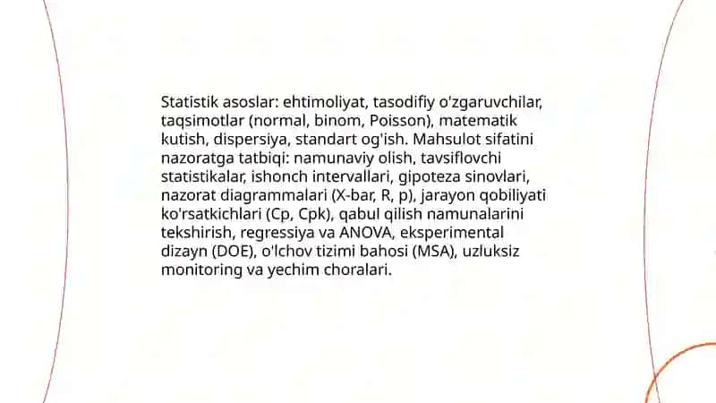 Mahsulot sifatini nazorat qilishning statistik usullari 3