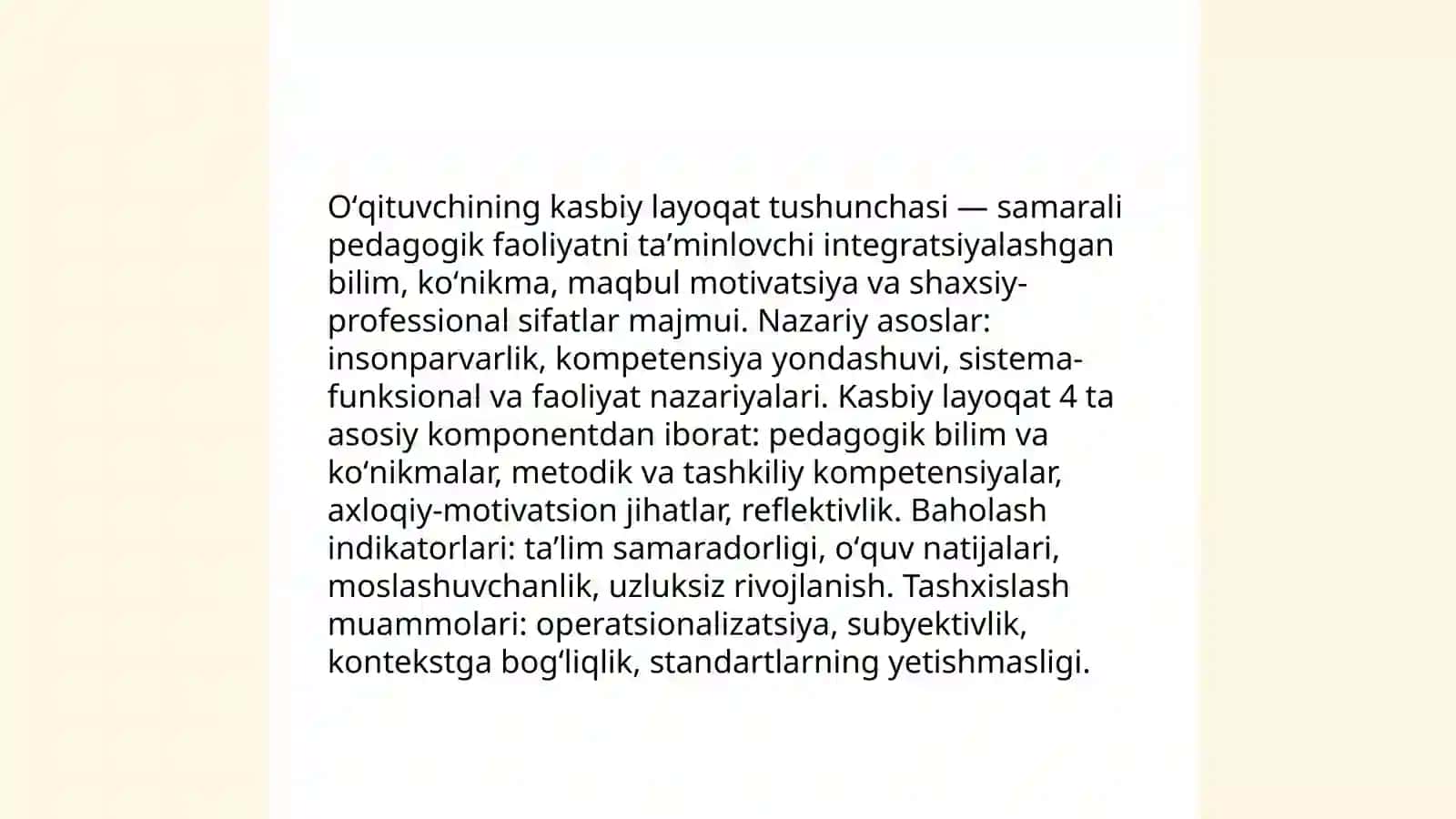 Oʻqituvchining kasbiy layoqati va uni tashxislash muammolari 3