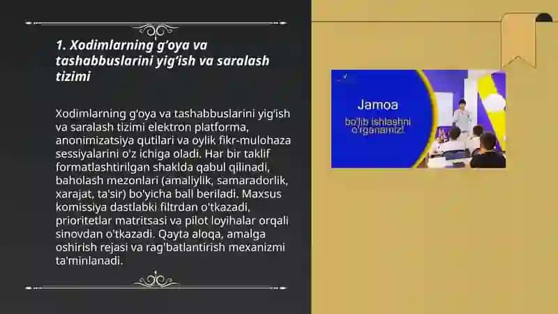 Gʻoya va tashabbuslarni yigʻish va saralash tizimi 3