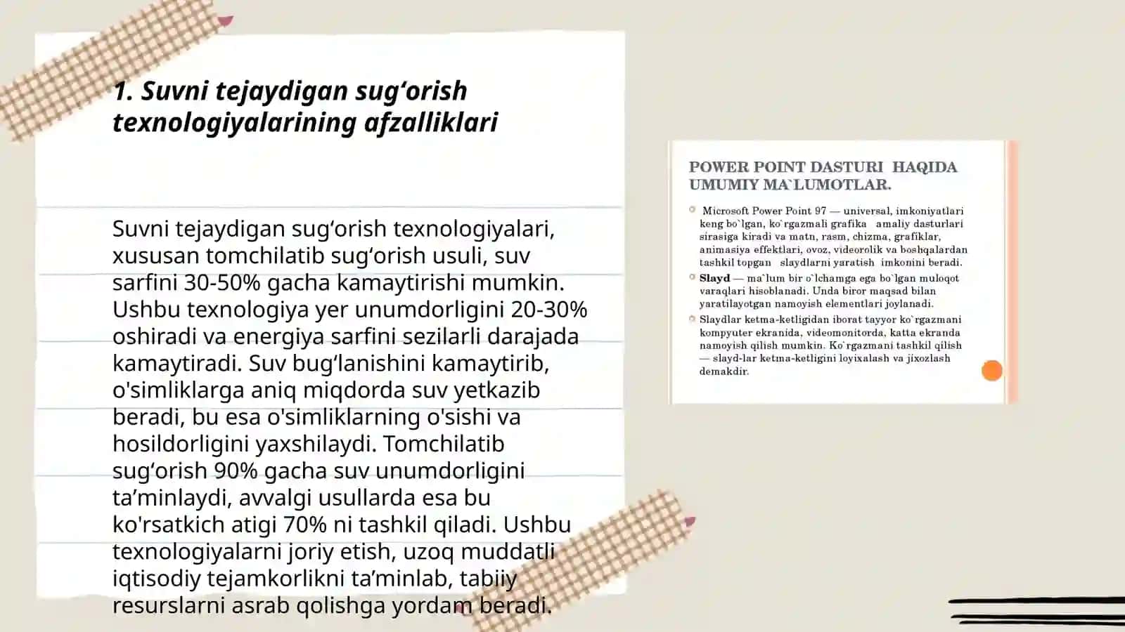 Oʻzbekiston Respublikasida suvni tejaydigan sugʻorish texnalogiyalarni joriy qilish Davlat dasturi 3