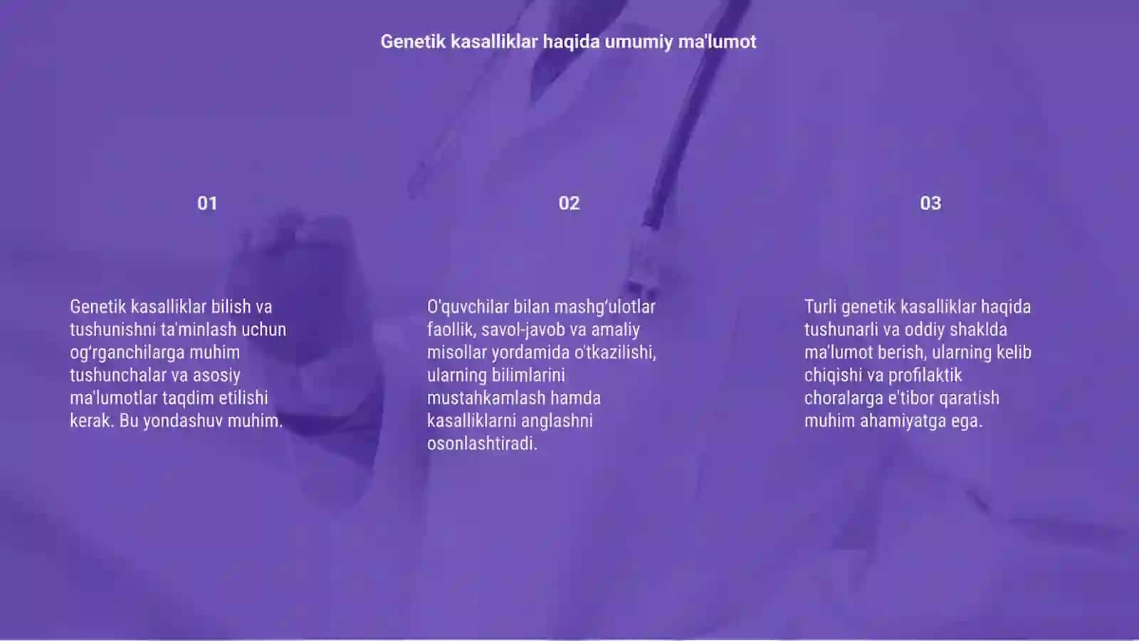 Genetik kasalliklar bilan ogʻrigan oʻquvchilar bilan mashgʻulot oʻtish tamoyillari 3