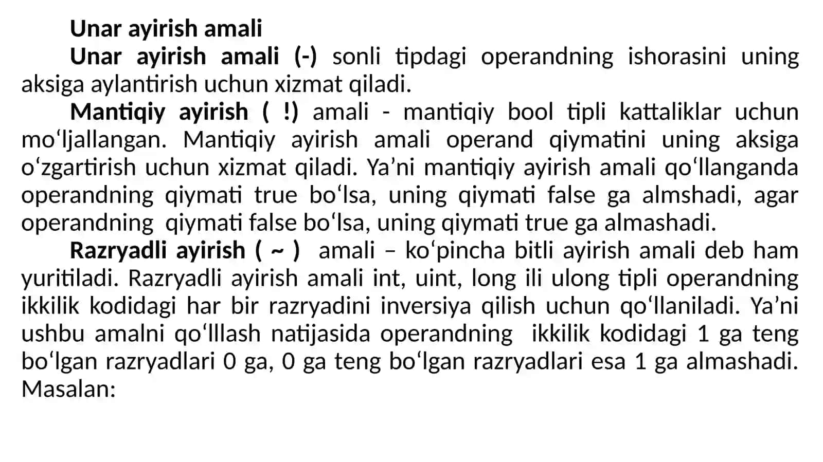 3-Ma`ruza:C# TILINING ASOSIY TUSHUNCHALARI 3