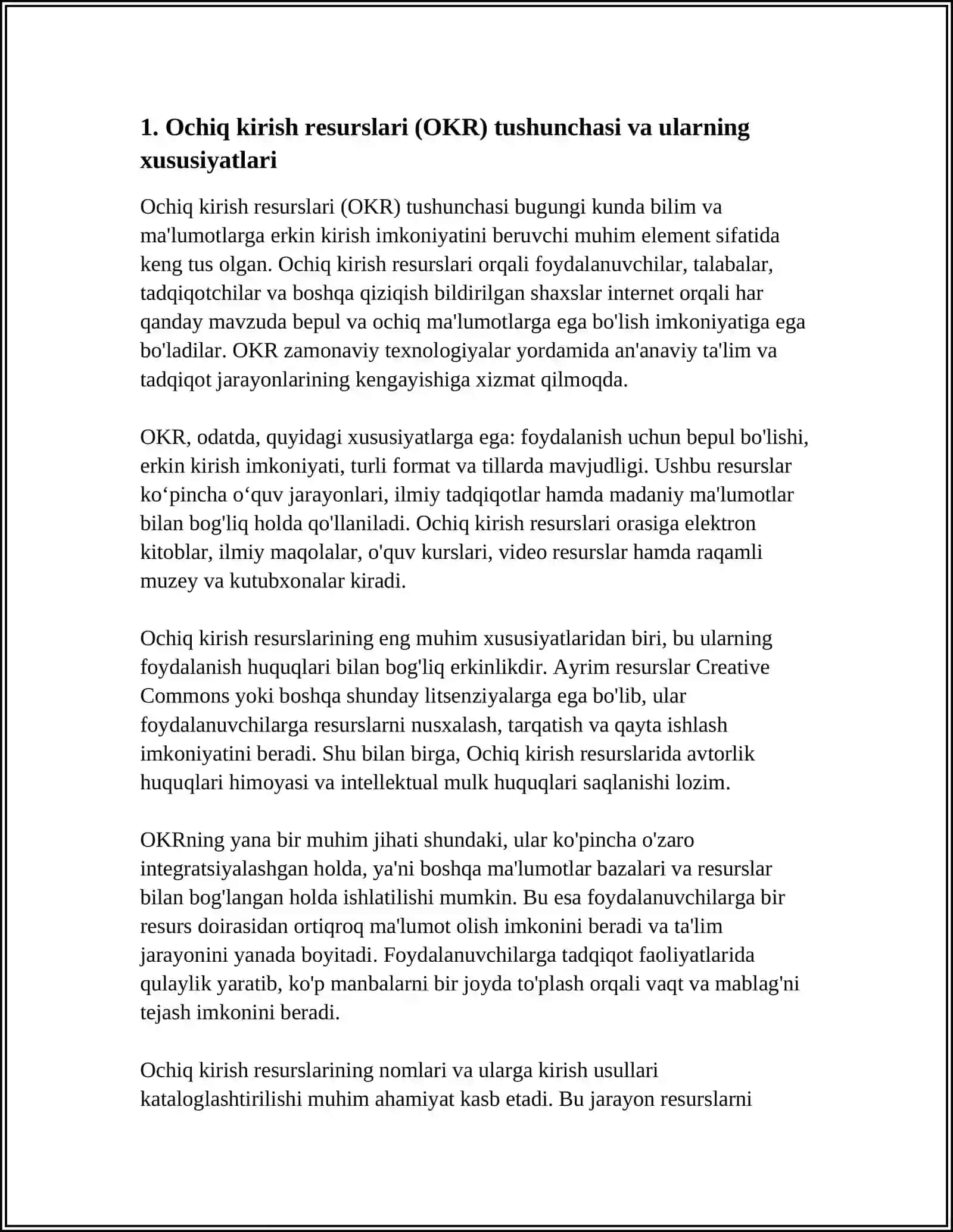 Ochiq kirish resurslari (OKR) 3