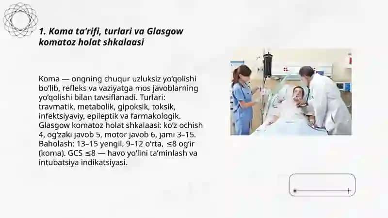 Koma holatlarida reanimatsiya va intensiv terapiya 3