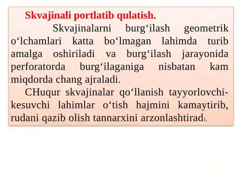 Zaryadlar miqdorini hisoblash va skvajinalarni zaryadlash haqida taqdimot 3