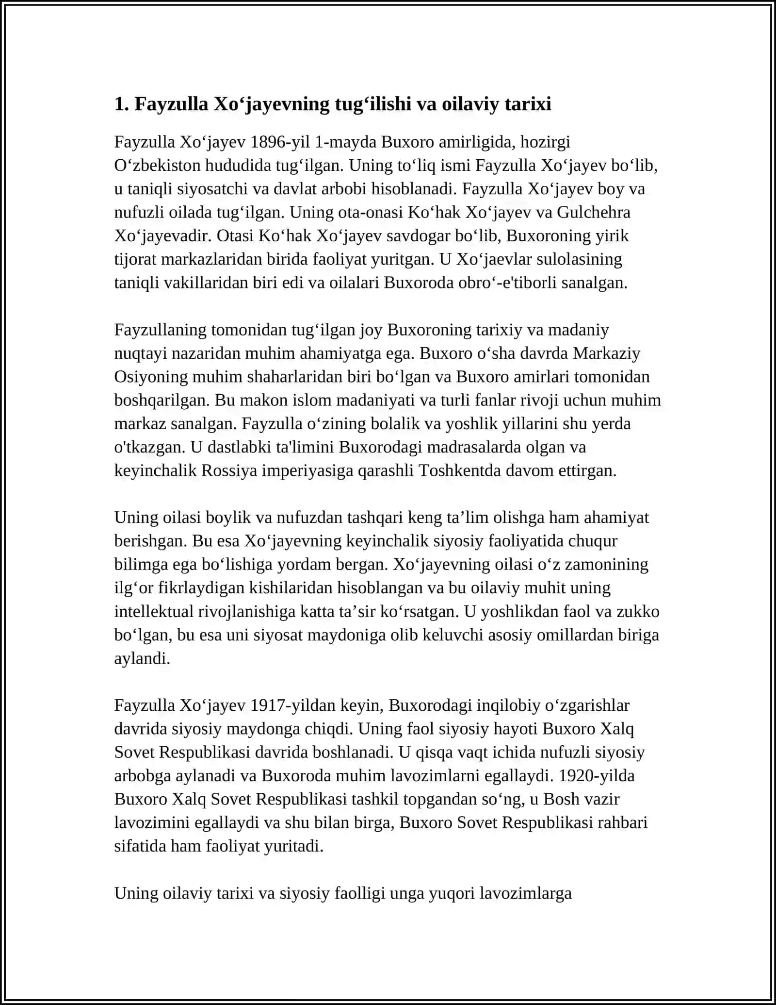 FAYZULLA XO‘JAYEVNING HAYOT YO‘LI TA’LIM BORASIDAGI GO’YALARI VA BUXORO JADIDCHILIK HARAKATIDAGI O‘RNI 3