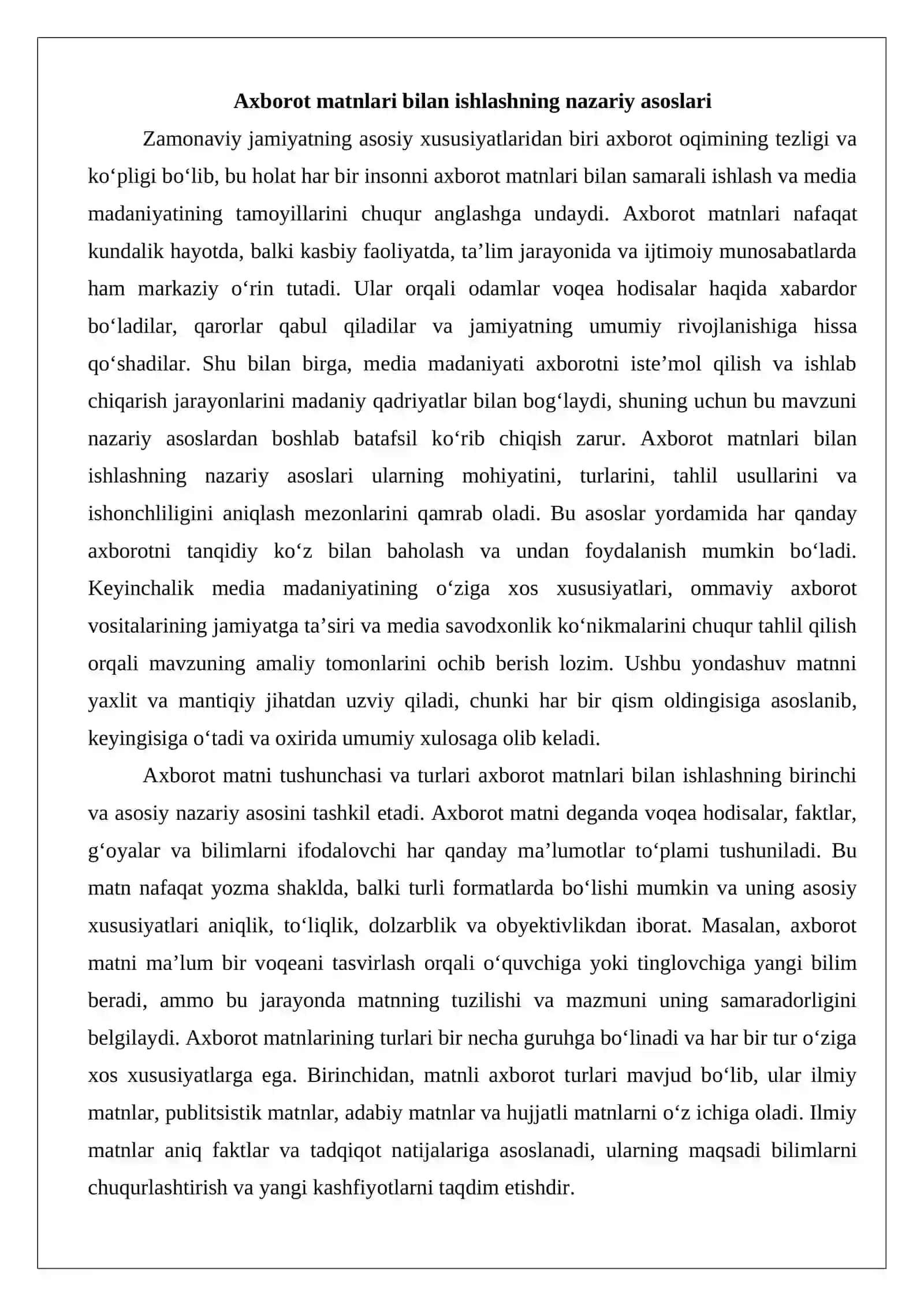 Axborot matnlar bilan ishlash va media madaniyat 3
