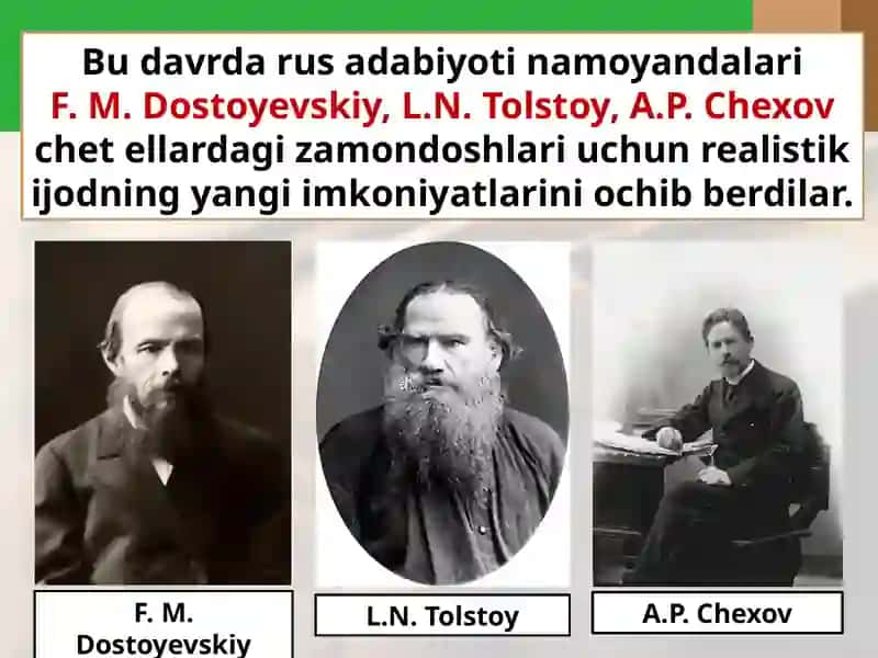 XIX asr oxiri XX asr Jahon adabiyoti 3