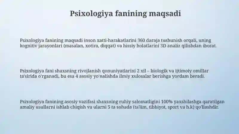 Psixologiya fanining maqsadi va vazifalari 3