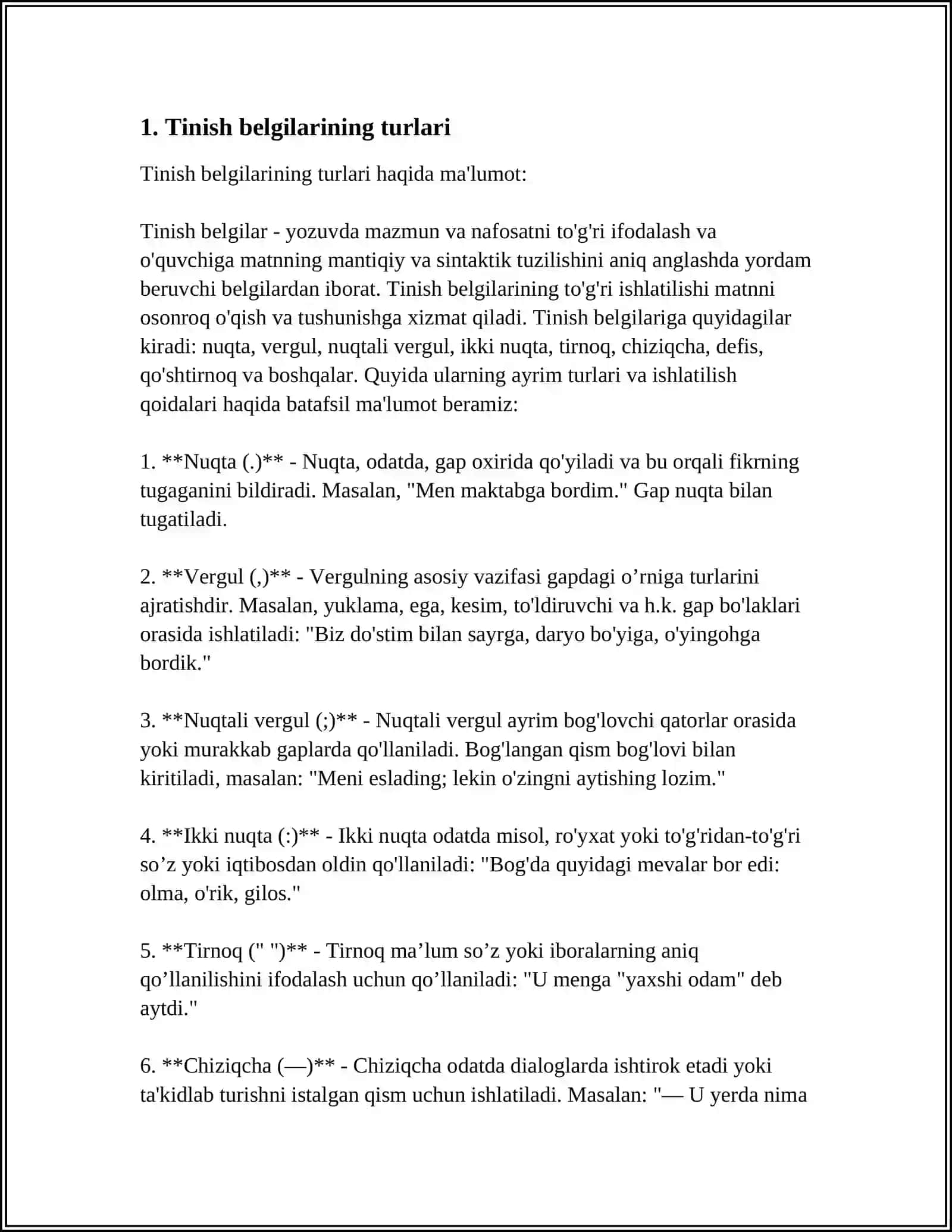 Tinish belgilarining turlari 3