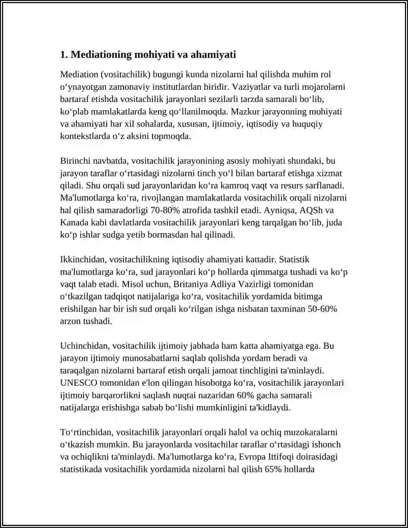 KONFLIKTLARNI BARTARAF ETISHDA MEDIATSIYA 3