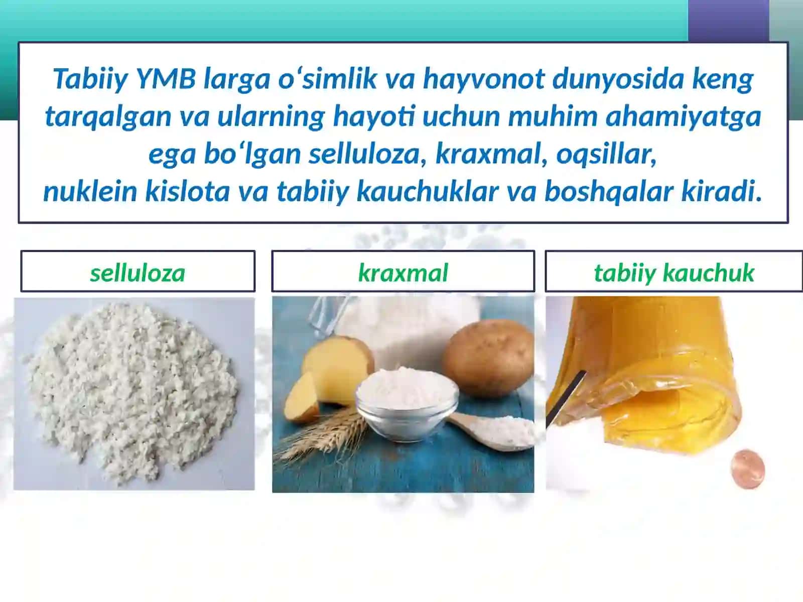 Yuqori molekulyar birikmalar 3