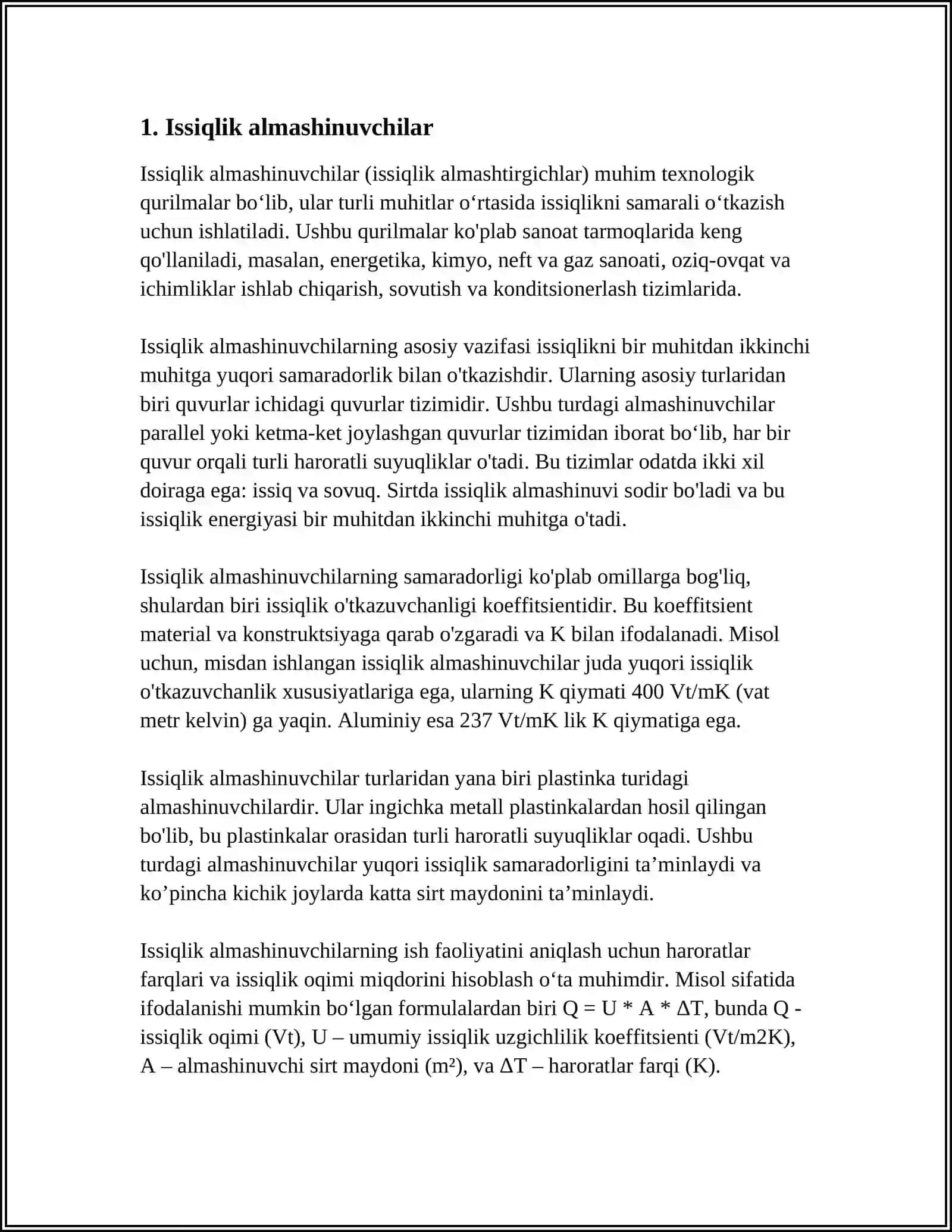 Issiqlik almashinuvchilar 3