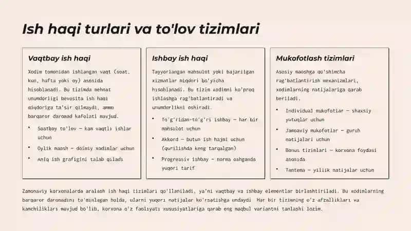 Ish haqi va mehnat munosabatlari: Asosiy tushunchalar va zamonaviy ahamiyati 3